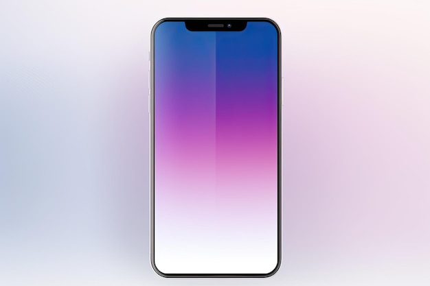 A mobile with blank screen mockup gradient background