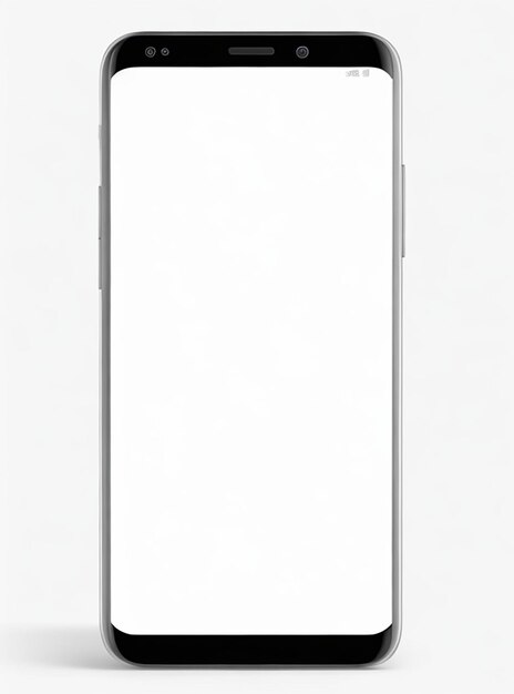 Мобильный телефон с пустым экраном на белом фоне