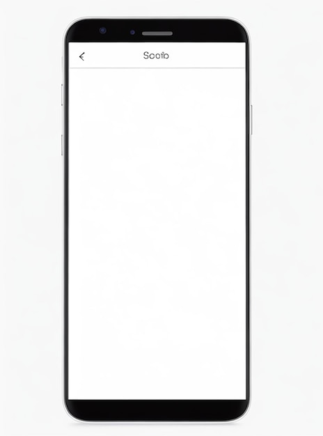 Мобильный телефон с пустым экраном на белом фоне