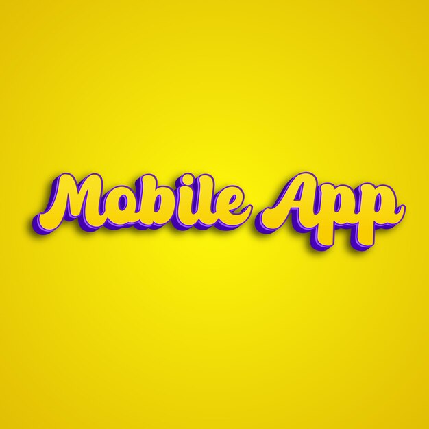 MobileApp typography 3d design yellow pink white background photo jpg