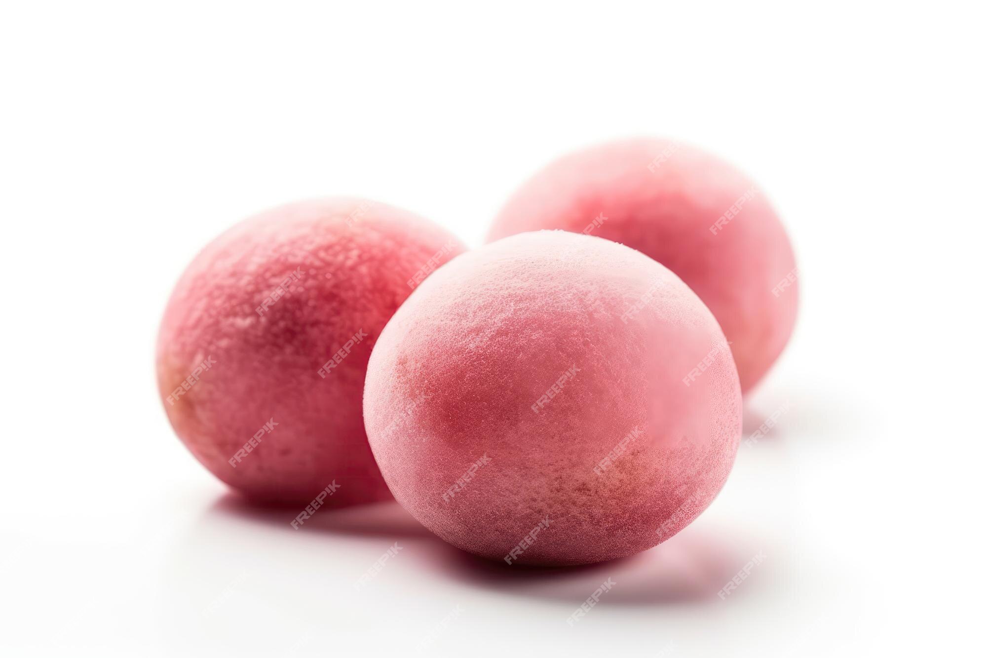 Premium AI Image | Mochi Pink Closeup On White Background Generative AI