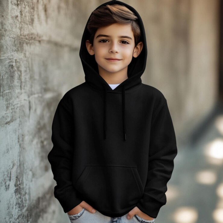 Mock Up of a boy in a Black hoodie