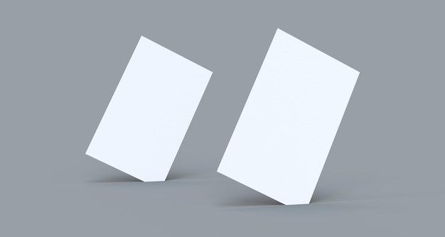 Mock up business card on grey background 3D rendering