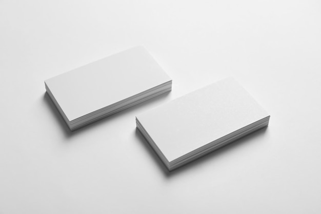 Photo mock up of business cards on white background