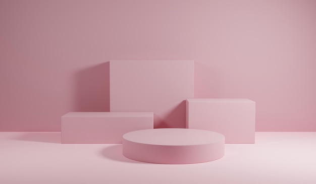 mock up cylinder podiums circle abstract empty space. scene to show cosmetic products presentation