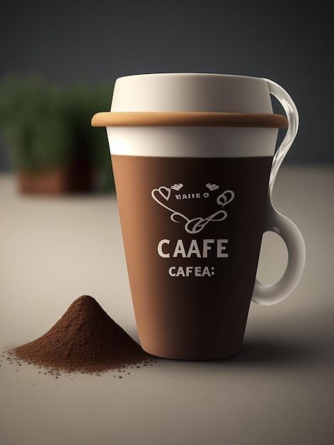 Mock up de un vaso de cafe