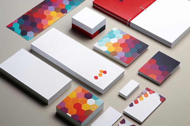 Фото Макет разрабатывает упаковку для визитных карточек, чтобы создать последовательный и запоминающийся имидж бренда.
