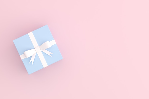 Mock up of gift box on pink space.