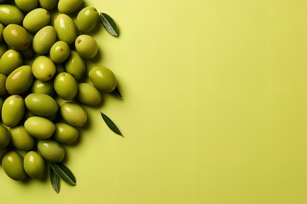 Mock up of harvest season abundance of green olives