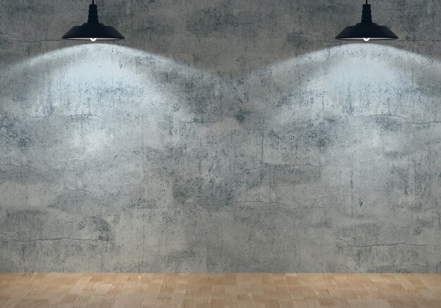 Mock up interior. Grey room with plastered walls