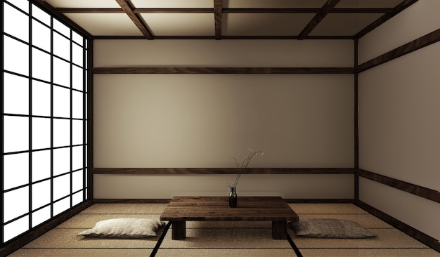 Mock up interior zen style. 3d rendering