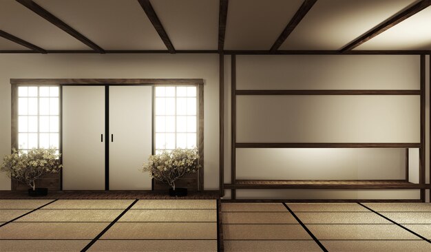 Mock up interior zen style. 3d rendering