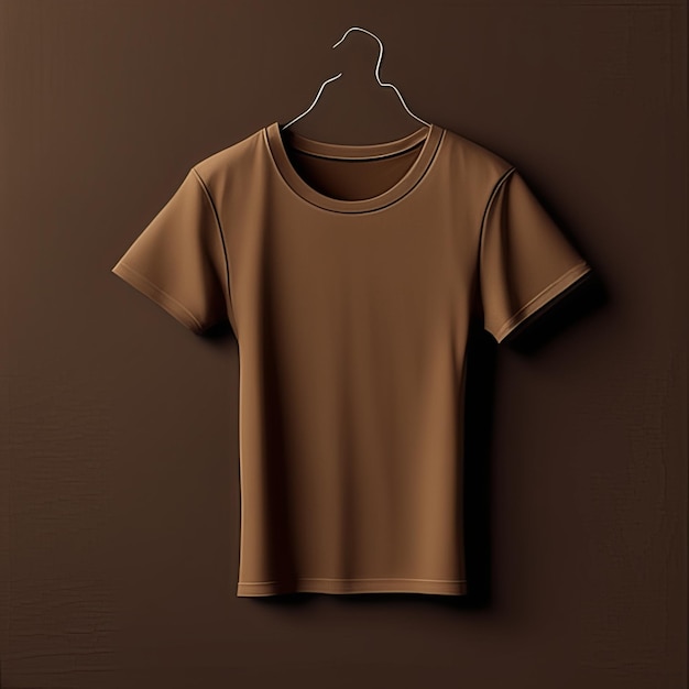 Mock-up kleding bruin T-shirt leeg