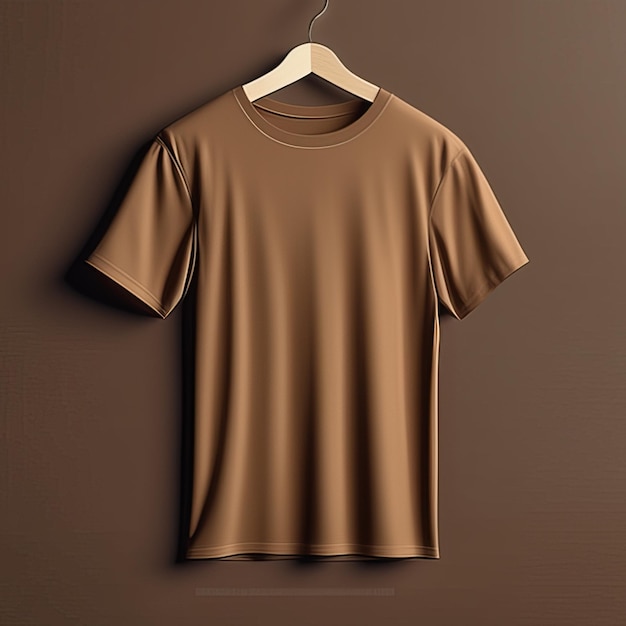 Mock-up kleding bruin T-shirt leeg
