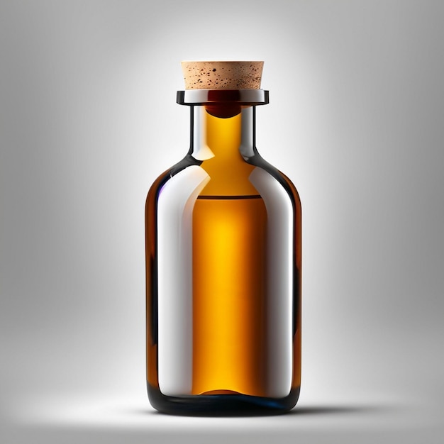 Foto modello di bottiglia di farmaci con tappo di sughero