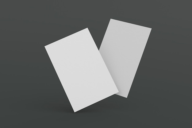 mock up pair of vertical business cards 3d illustration