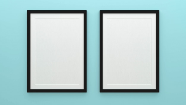 Photo mock up poster frame with interior background, 3d render