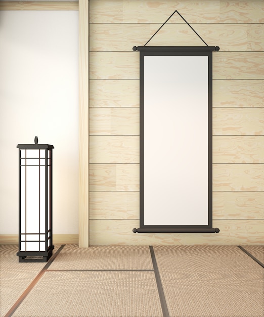 Mock up posterframe op Ryokan kamer interieur