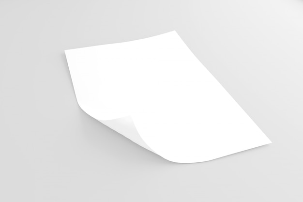 Mock up of a sheet of paper isolated 