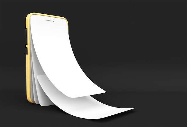 Mock-up smart phone with empty screen replacement Screen Protector Glass 3D rendering.