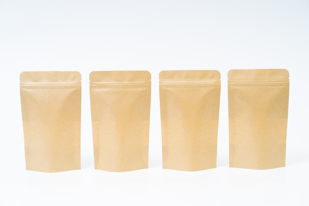 Mock up snack paper bag on white space