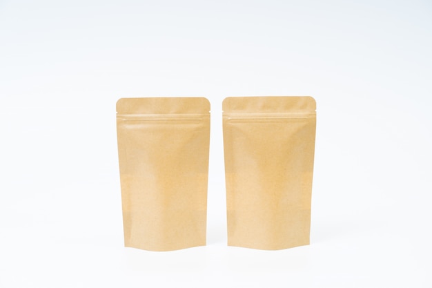 Mock up snack paper bag on white space