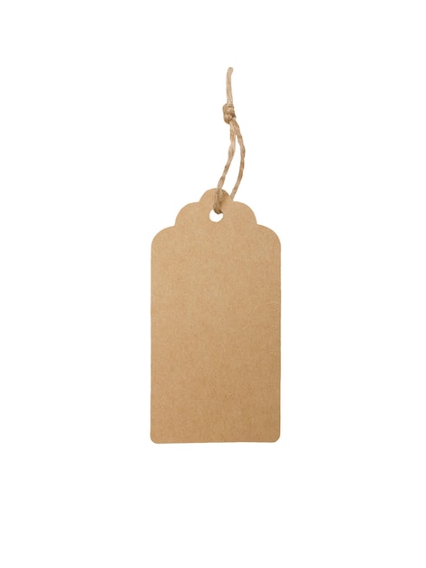 Mock up tag on white isolated background