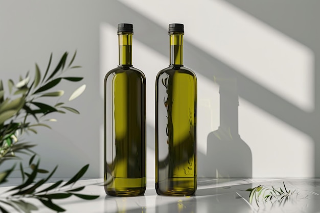 Photo mock up of two oil bottles