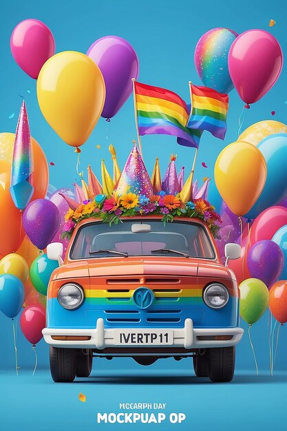 Foto mock-up van de pride day viering