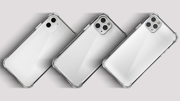 Foto mock-up van een doorzichtige beschermende telefoonhoes