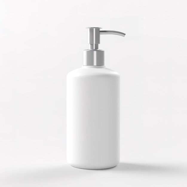 Mock-up van een fles witte cosmetische zeep Generatieve ai