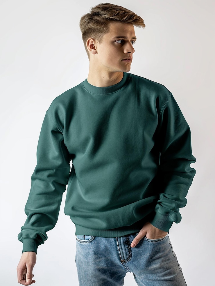 Foto mock-up van een kerstgroen sweatshirt