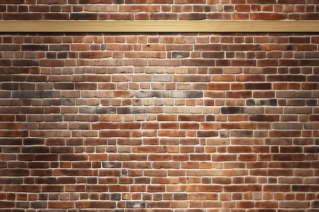 Mock-up van een leeg houten frame tegen een bakstenen muur