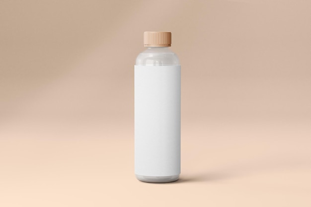 Mock-up van het etiket van een waterfles png doorzichtige drankverpakking
