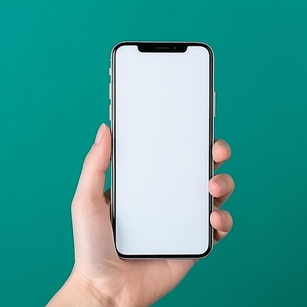 Mock up van smartphone leeg scherm in de hand van personen