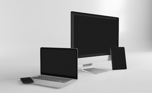 Mock up view of a devices isolated with shadow