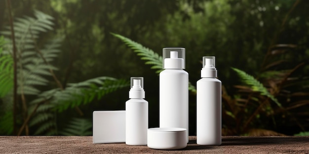 Foto un finto contenitore cosmetico bianco ia generativa