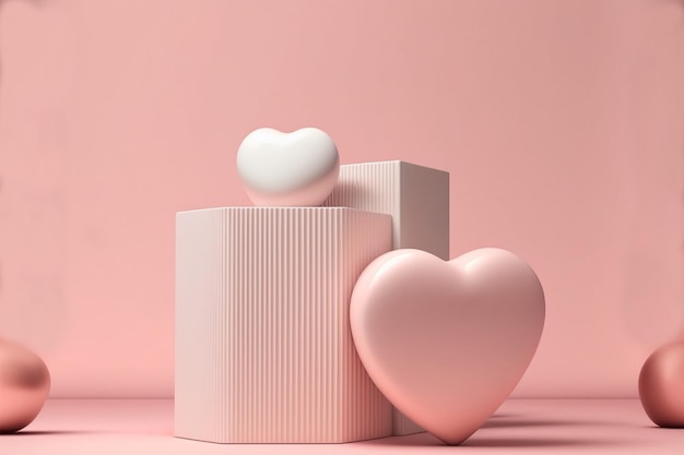 макет с подиумом для демонстрации продукта, абстрактный белый геометрический фон минималистский Валентин