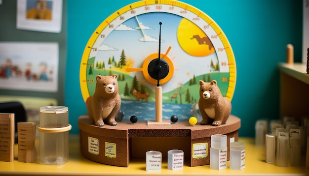 Mock weather station where children learn about meteorology and the history of groundhog day