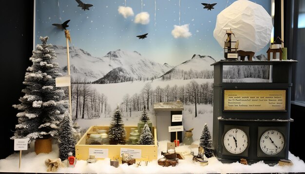 Mock weather station where children learn about meteorology and the history of groundhog day