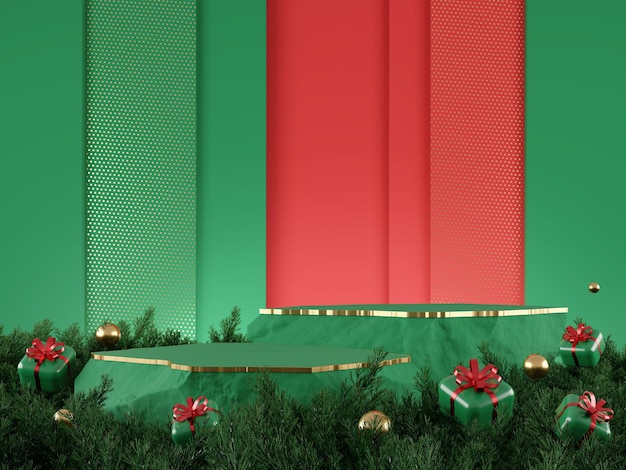 Foto mockup 3d sfondo natale concetto 3d rendering