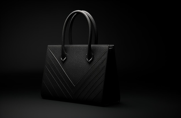 Mockup Bag On A Black Background Using Vector Brushes In The St