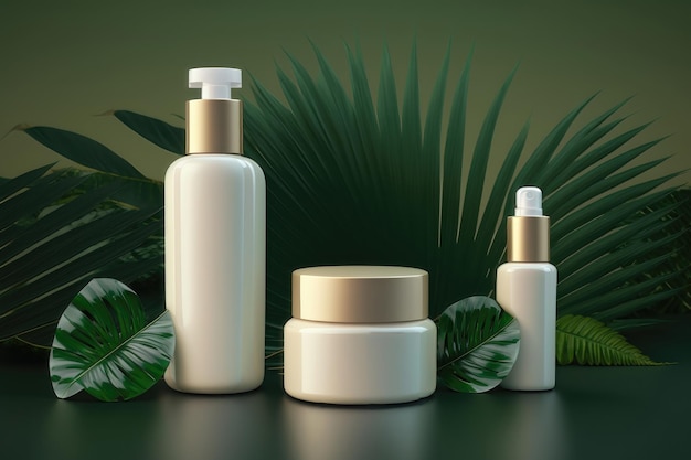 Mockup of beauty cosmetic makeup bottles AI generation