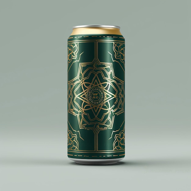 사진 회색 배경에 모형 맥주 캔 3d 렌더링