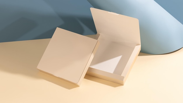 Mockup of beige boxes for confectionery products