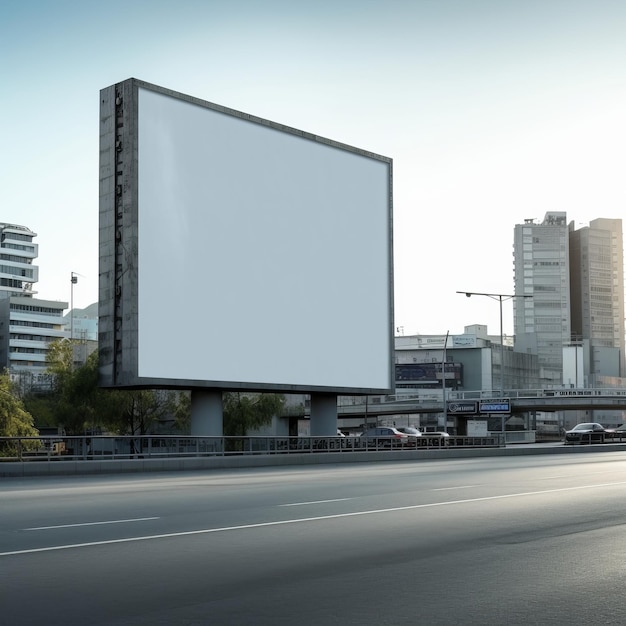 Foto cartellone pubblicitario in città vicino a una strada