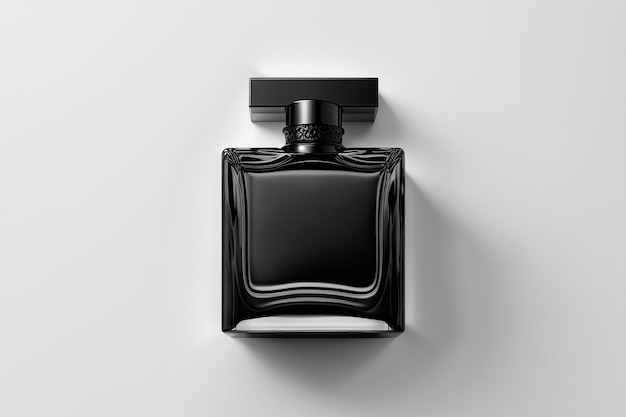 Mockup of black fragrance perfume bottle mockup on the isolated background AI Generated