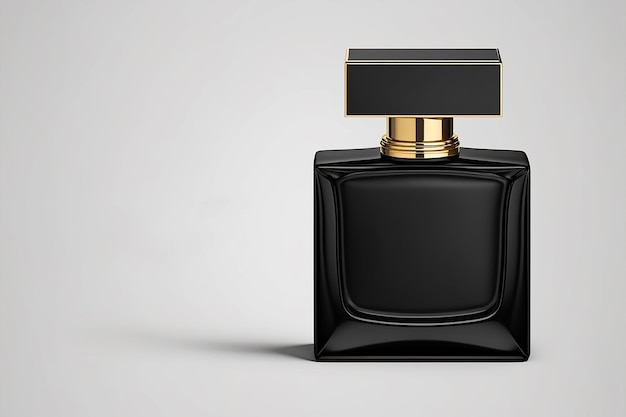 Mockup of black fragrance perfume bottle mockup on the isolated background AI Generated