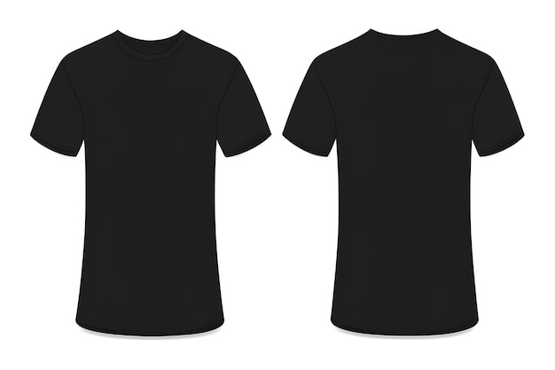 Mockup Of Black Tshirt Front And Back View