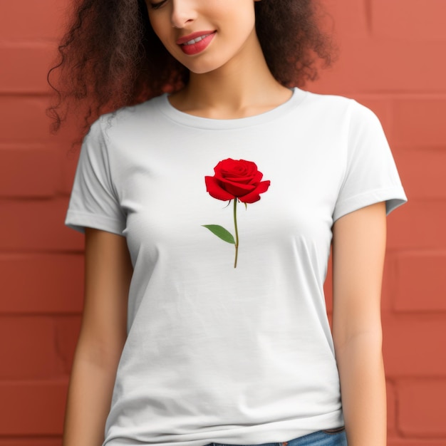 빈 벨라 캔버스 여성 티셔츠 모 빨간 티셔츠모 모델 모 발렌타인 데이